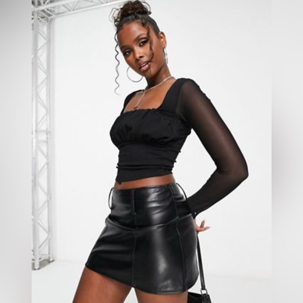 NEW ASOS Design Top With Mesh Sleeves